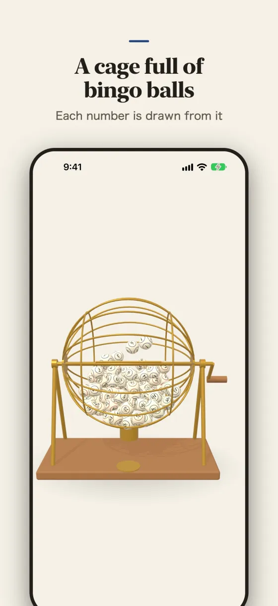 A cage full of bingo balls. Each number is drawn from it.