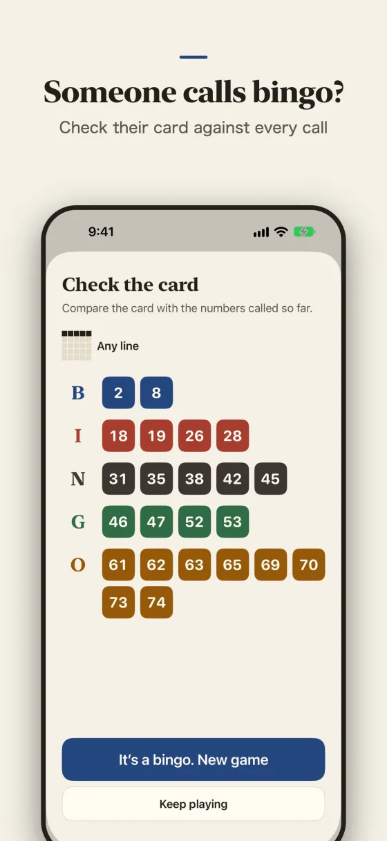 Someone calls bingo? Check their card against every call.